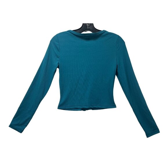 Rue 21 - Women's Casual Long Sleeve Button Down T-Shirt - Blue - Small - Picture 2 of 13